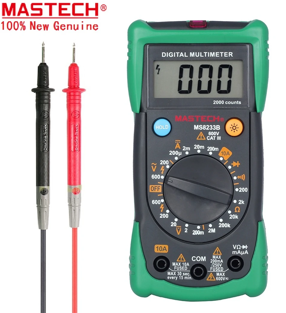 MASTECH MS8233B Цифровой Мультиметр LCR метр Бесконтактный измерительный прибор напряжения детектор с подсветкой