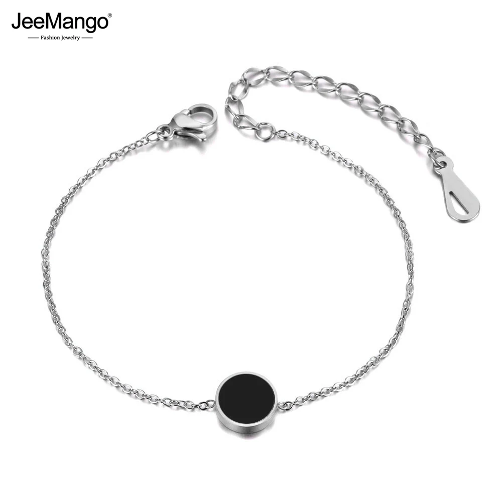 Модный браслет JeeMango с белыми/черными ракушками для женщин и девушек цепочка из