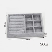 fashion diy jewelry box drawer storage organizer gray soft velvet jewelry packaging display handmade diy storages trays holder