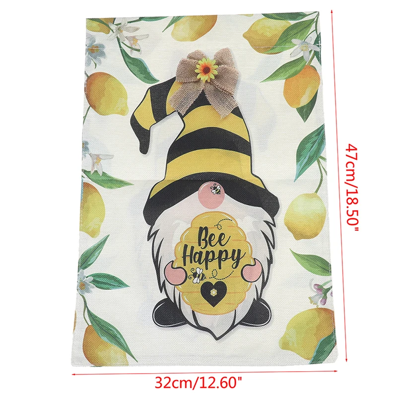 

Gnomes Garden Flag Vertical Double Sided Spring Summer Rustic Lemon Sunflower
