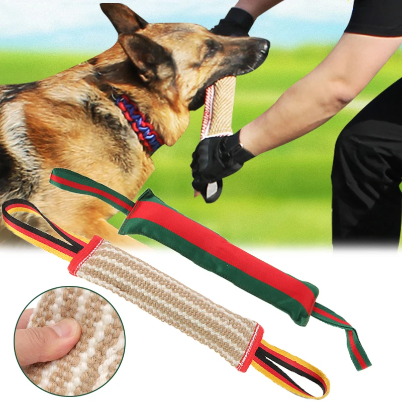 

30cm/35cm Dog Training Bite Tug Durable Dog Training Bite Stick with 2 Rope Handles Pet Chewing Toy Dog Outdoor Home Accessories