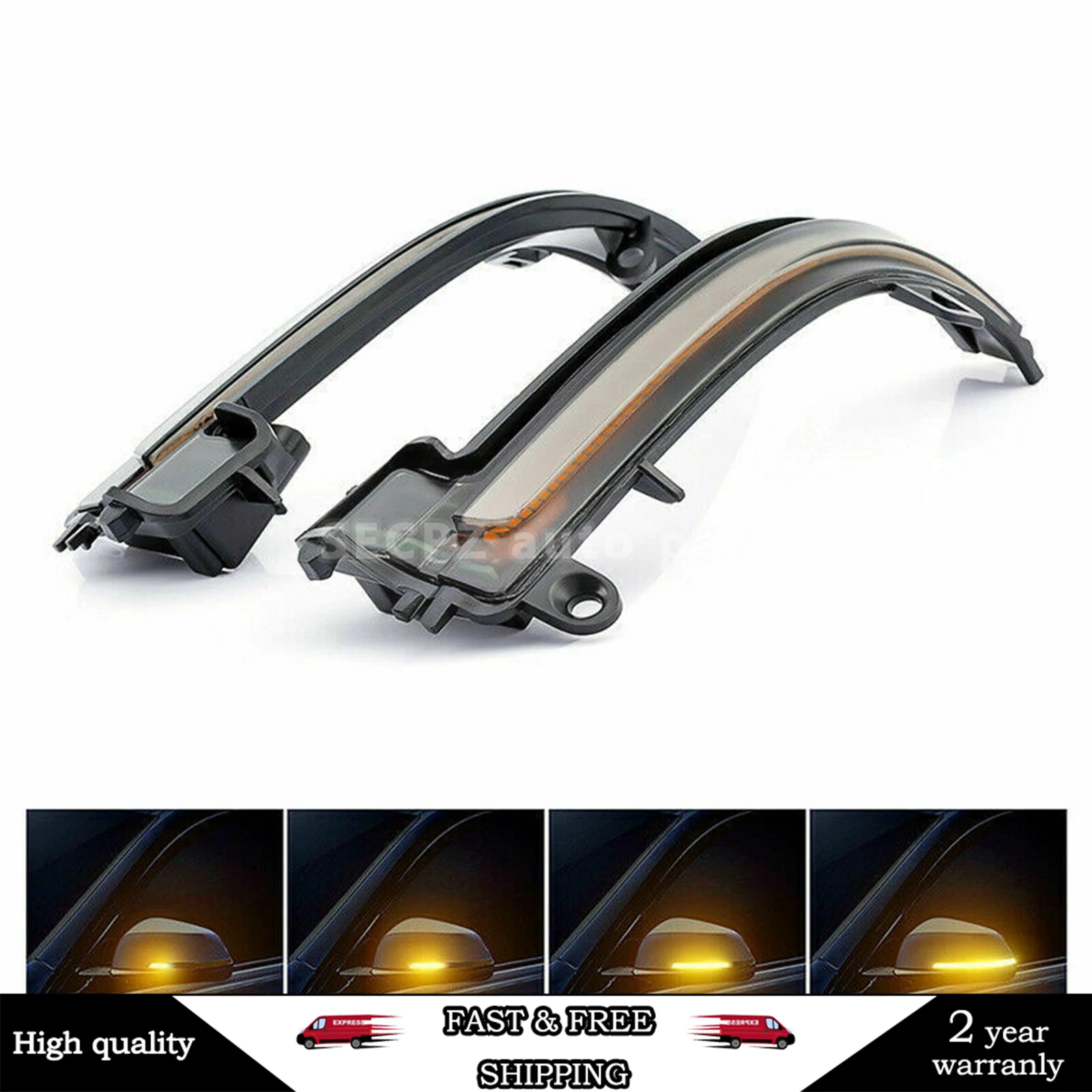 

2x Dynamic Side Mirror Turn Signal LED Indicator Lights For BMW F30 34 36 Smoked UK4