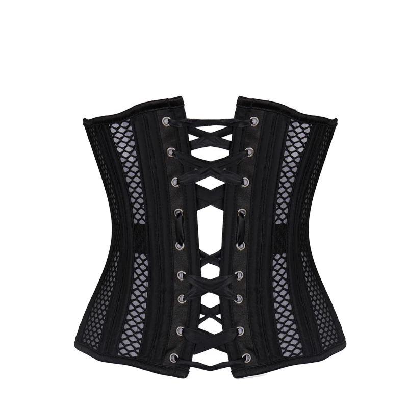 Women's Waist Trainer Double Steel Boned Corset Mesh Breathable Waist Control Underbust Sexy Corset & Bustiers for Weight Loss