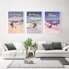 Винтажный постер для зимних видов спорта, плакат с художественной печатью для лыж и сноуборда, настенные картины, Картина на холсте для катания на лыжах, украшение для гор