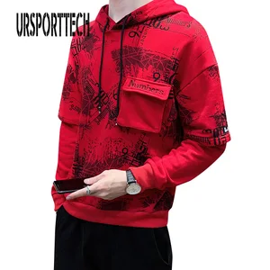 2019 Весна Осень 3D мужские толстовки с принтом повседневные, с принтом в виде надписи длинный рукав капюшон Толстовка с нагрудным карманом мужские пуловеры