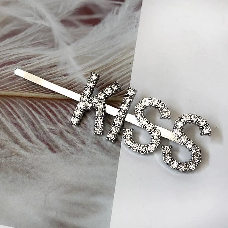 Женские металлические заколки для волос с надписью Стразы 1 шт. аксессуары