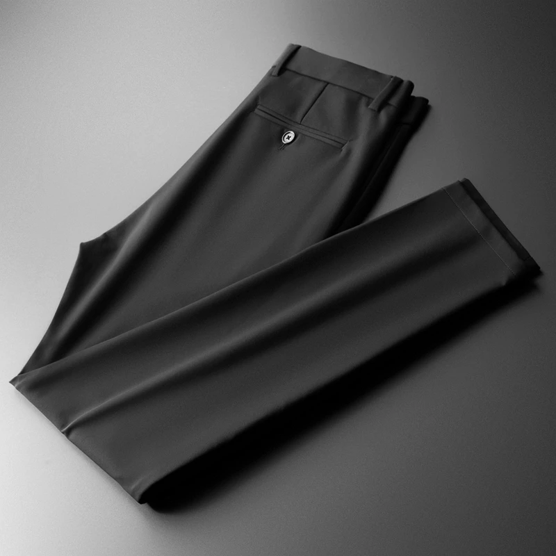 

Мужские шелковые брюки, гладкие, эластичные, водонепроницаемые и Необрастающие, повседневные, высокого качества