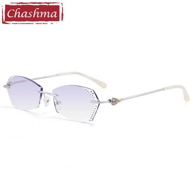 

Женские очки без оправы Chashma, титановые очки, очки с алмазной огранкой, оправы для очков, женские солнцезащитные очки, окрашенные линзы