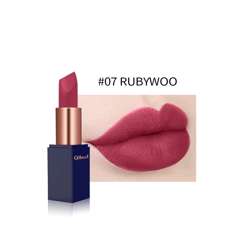 Qibest 12 Shade Nude Color Matte Lipstick Waterproof Pigment Red Long Lasting Makeup batom matte Maquillajes |