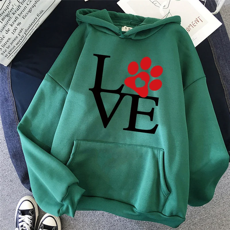 

Women's Sweatshirt Hoodie Pattern Streetwear Winter Cartoon Sweater Love Printing Loose Unisex Hoodie Casual Pullover Men Hoodie