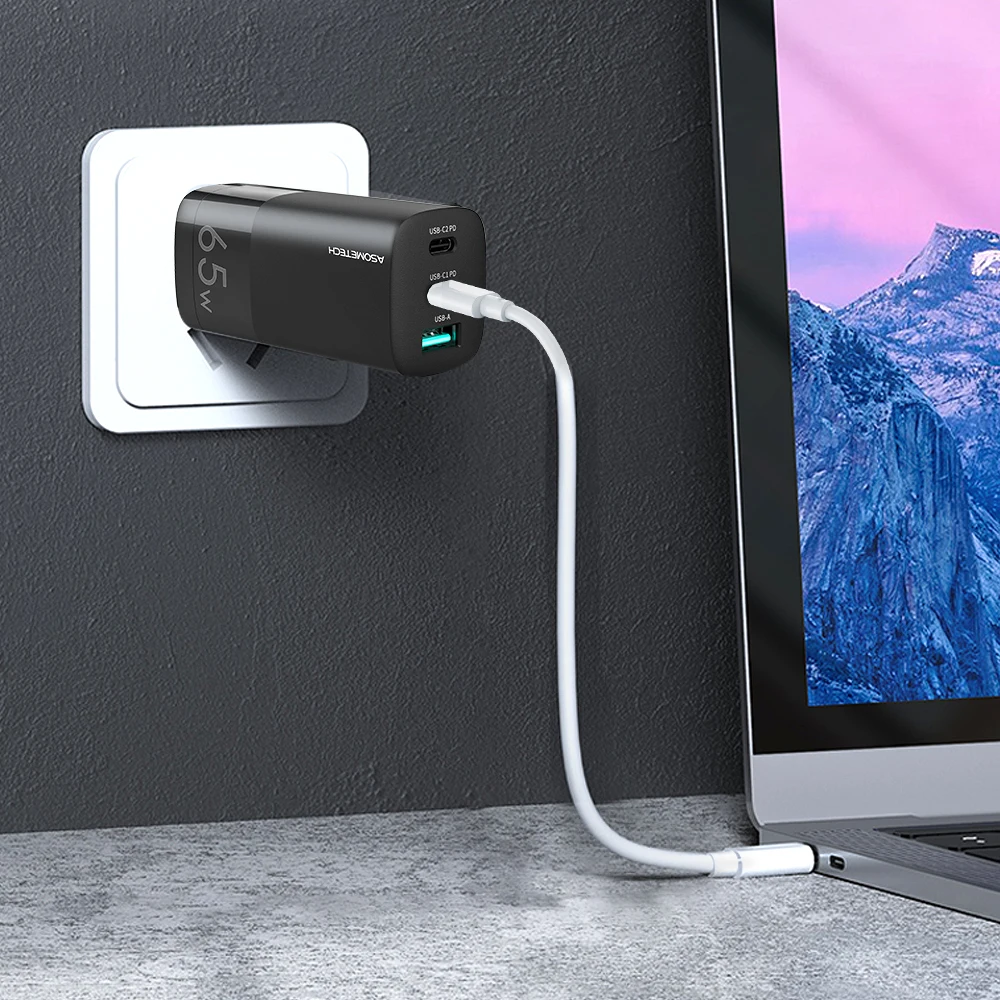 65W GaN зарядное устройство Quick Charge 4 0 3 Type C PD USB для Macbook iPad ноутбука портативное
