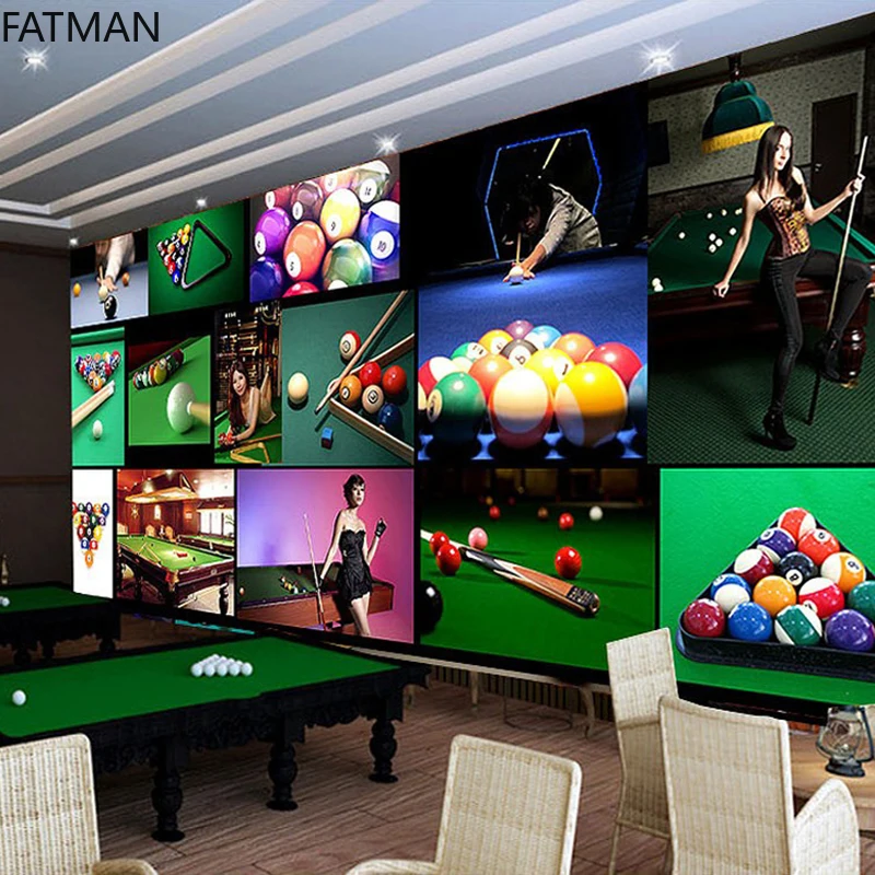 Фотообои FATMAN на заказ с изображением бильярдного зала развлекательные обои 3D
