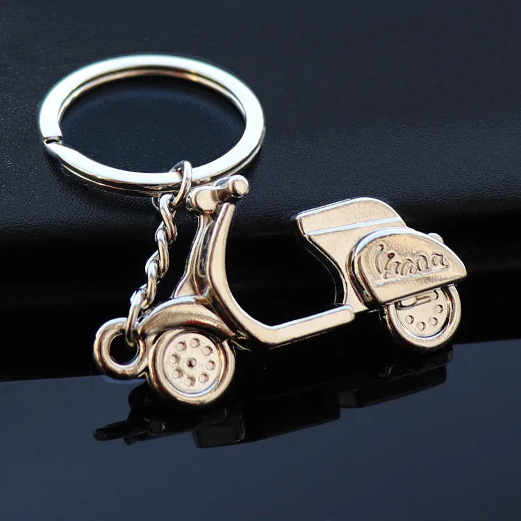 

FREE SHIPPING by FEDEX 100pcs/lot New Metal Scooter Keychains Zinc Alloy Scooter Keyrings for Gifts