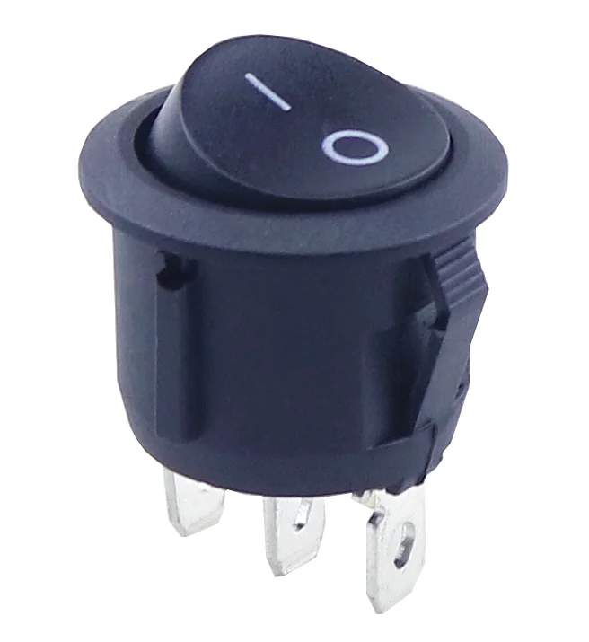 1 шт. красный черный белый Вкл/Выкл круглый Кулисный тумблер 6A/250VAC 10A 125VAC Пластиковый Кнопочный Переключатель 2PIN - Цвет: on-off 3pin black
