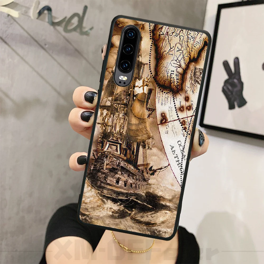 Viviana панк карта Приключения черный мягкий чехол для телефона из ТПУ Huawei P8 lite 2017 P9