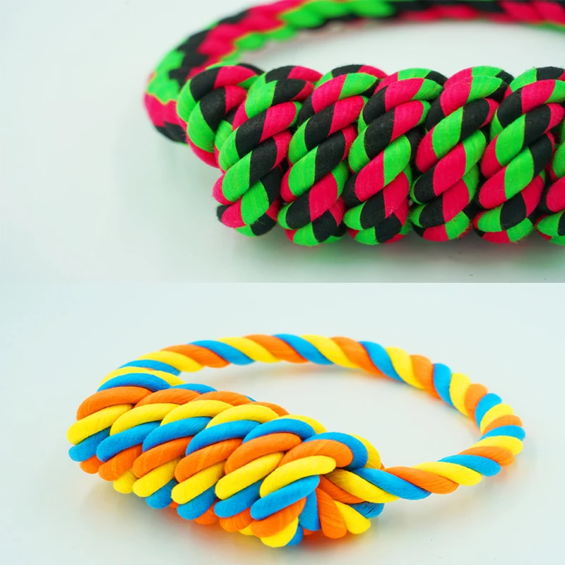 Большая собака Интерактивная укуса устойчивая хлопчатобумажная веревка игрушка