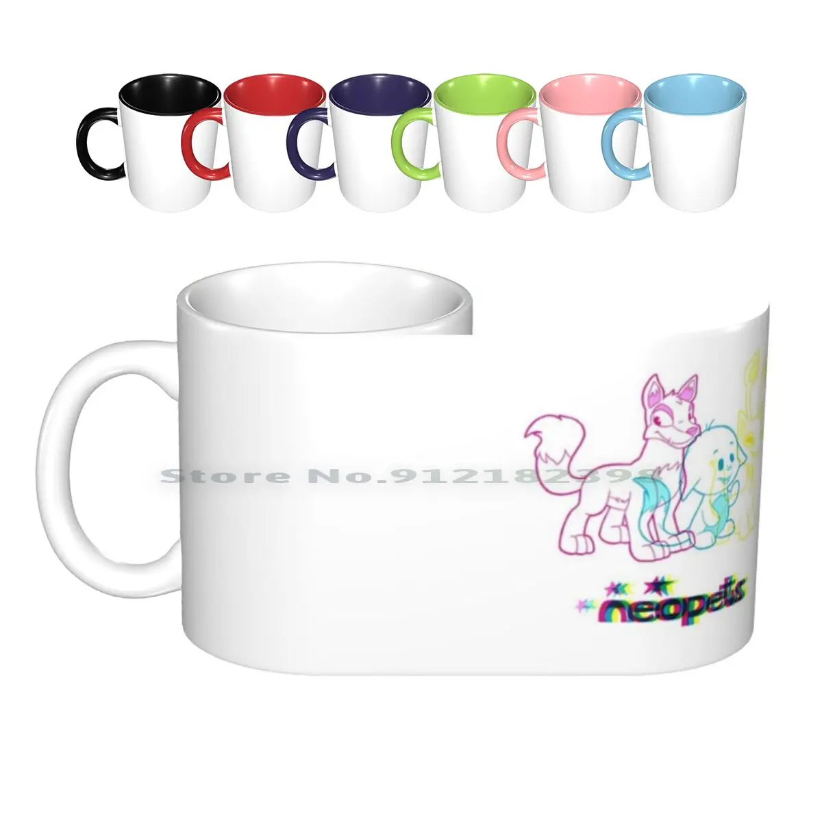 

Керамические кружки Neopets Cmyk, кофейные чашки, Кружка для молока и чая, игра для домашних животных, 90-е ностальгия, смешная Милая неопетка, неоп...