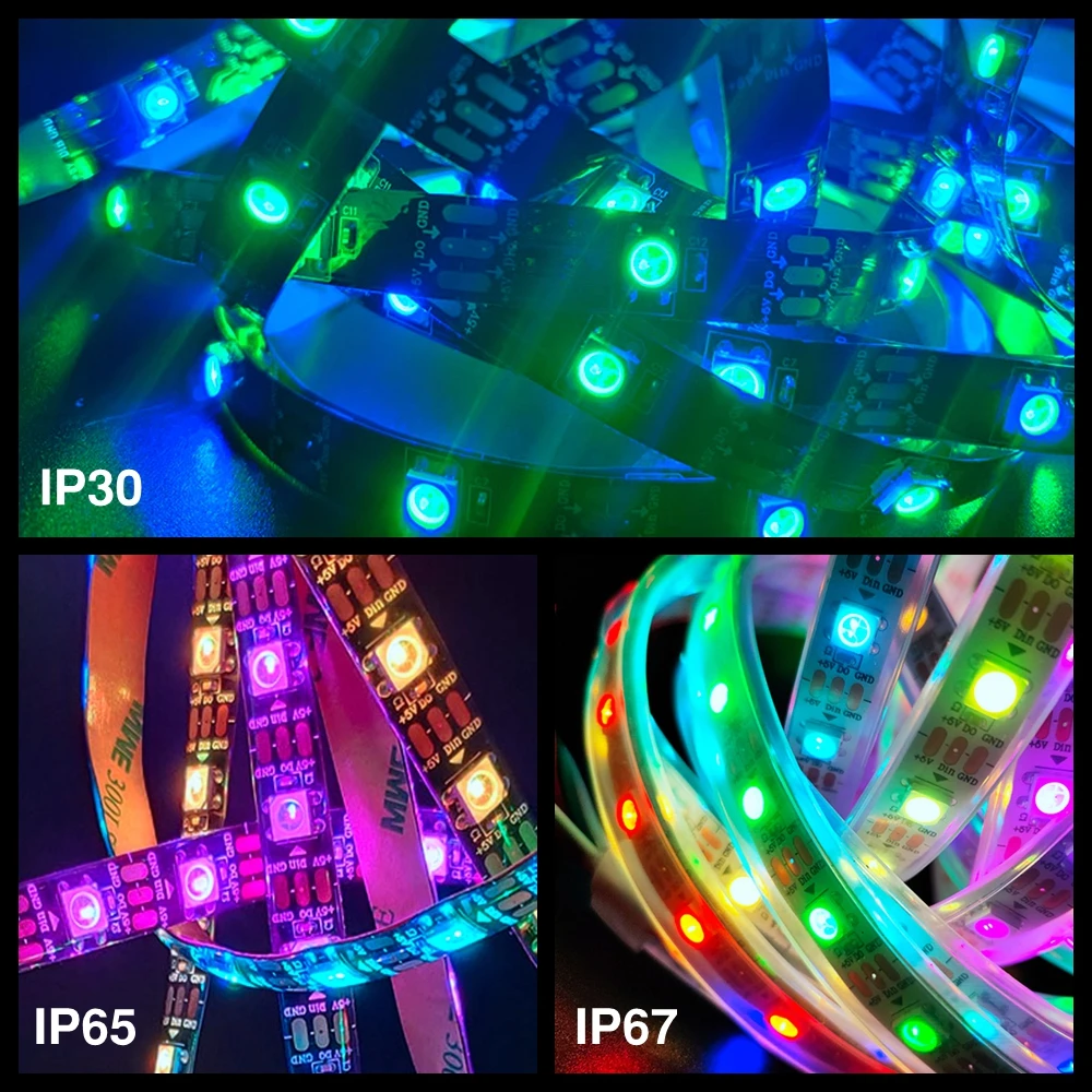 WS2812B умная RGB Светодиодная лента WS2812 индивидуально Адресуемая