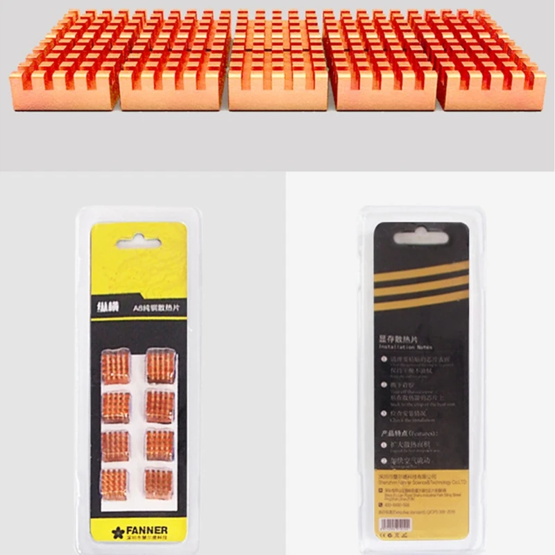 

Pure Copper Heatsink Radiator High Performance Thermal Conductivity Adhesive for Memory Cooler Cooling Heat Sink Drop Shipping