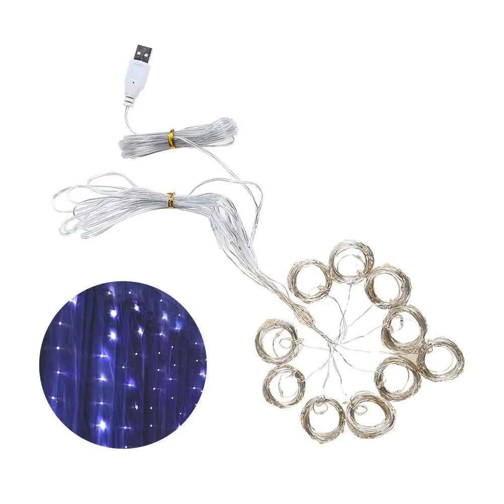 

3*3M LED String Light Curtain Light USB Copper Starry Lamp Wedding Love For Valentine's Day Christmas Decoration