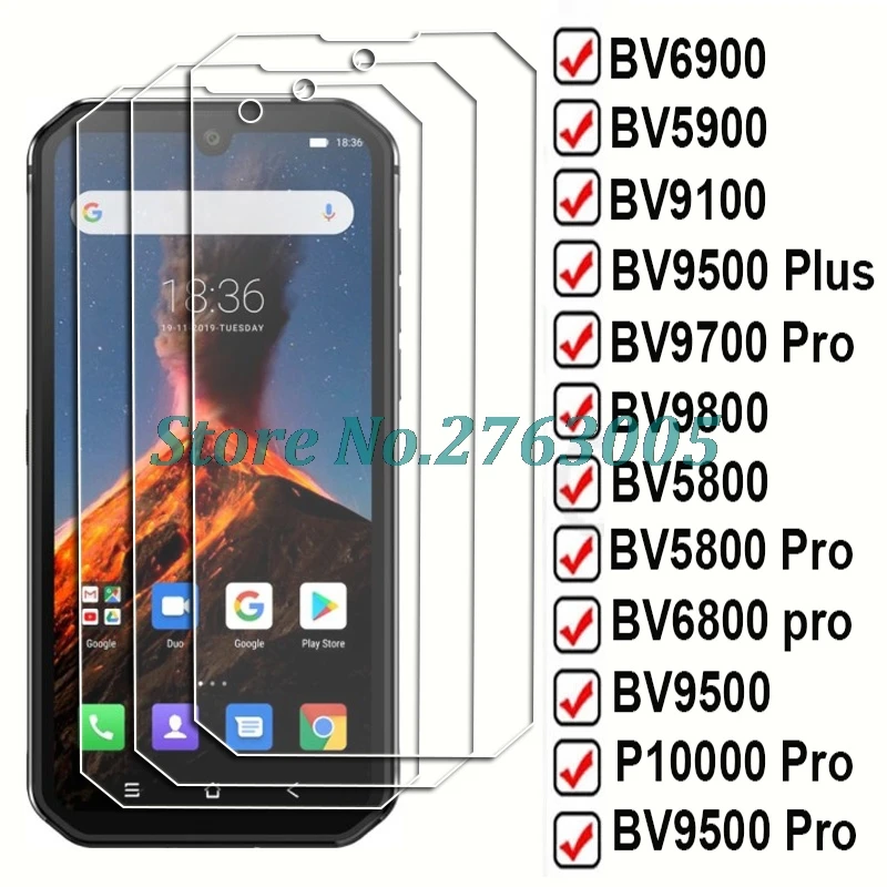Защитное стекло, закаленное стекло для экрана Blackview A90 A80s BV6600 BV6000 BV4900 BV8000 BV9900 BV6300 BV5100 Pro BV5500, 3 шт.