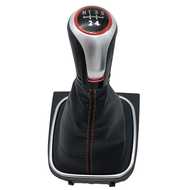 5 Speed Boot Ручка переключения рулевого механизма автомобиля Рычажная ручка шариковый ботинок рычаг коробки передач Чехол воротник для VW Volkswagen Golf 5/6 MK5/MK6 Scirocco(2009) Octavia - Color Name: 5 Speed Boot