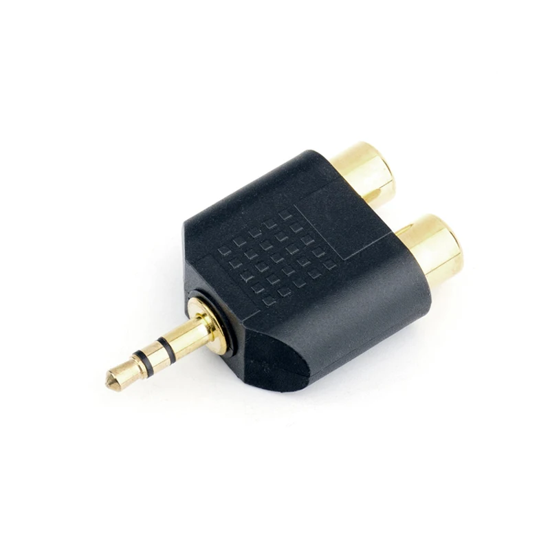 Переходник со штекера 3 5 мм на штекер 2 RCA розетка адаптер M/F Y разветвитель