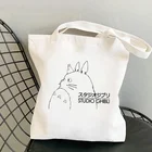Сумка Totoro для покупок, Женская Хлопковая Сумка-тоут, многоразовая тканевая многоразовая сумка