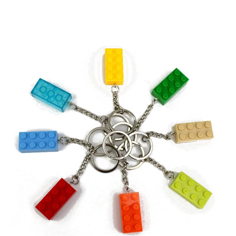 Новинка брелок для ключей с фигурками из кирпича 2x4 разных цветов 20 шт. | Игрушки и