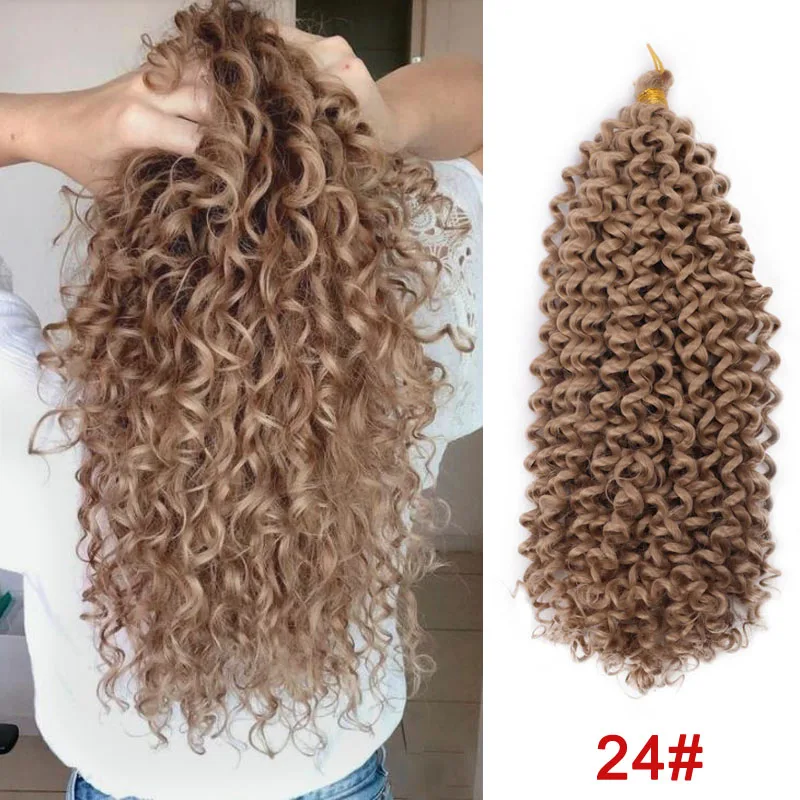 

14inch Long Brazilian Synthetic Ombre Braiding Hair Extensions Water Wave Crochet Braids Hair Bundles Afro Kinky Twist Crochet