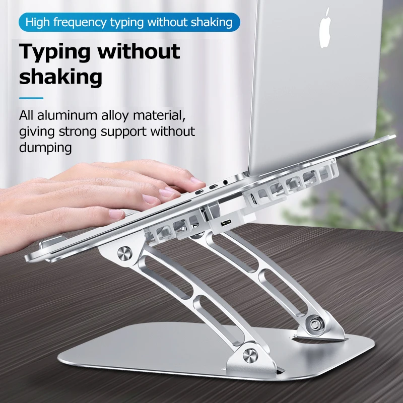 Luxury Aluminum Alloy USB Lnterface Laptop Stand Dual Fan Radiator Foldable Cooling Base Bracket Mute Notebook Computer | Автомобили и