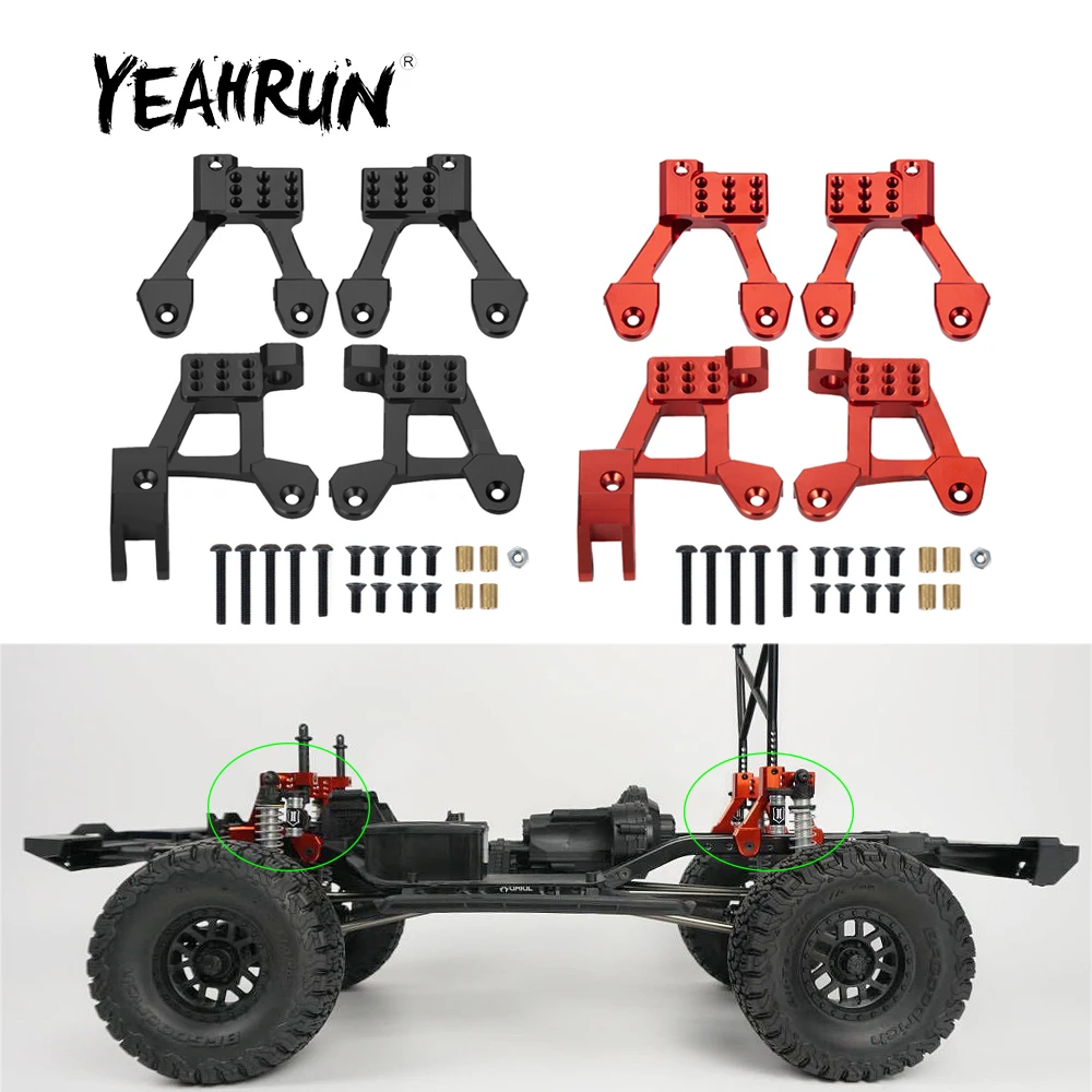 

Переднее и заднее амортизирующее крепление YEAHRUN из алюминиевого сплава, подвеска для Axial SCX10 II 90046 1/10 RC Crawler Car Parts, 4 шт.