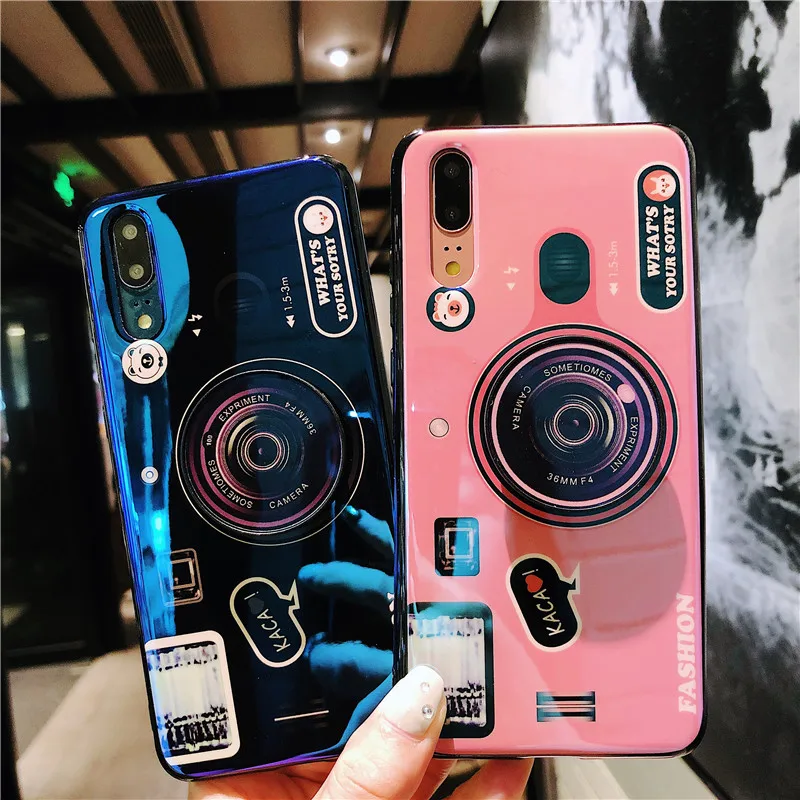 Чехол подставка с 3d камерой Blue Ray для Huawei P Smart Plus 2019 Z Nova 3i 3 4e 4 5 5i Pro Мягкий