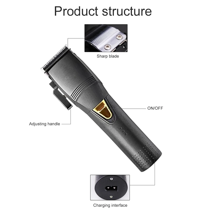 

Hair Clipper Cordless Men Hair Cutting Machine Fine-Tuning Cutter Head Rechargeable Beard Trimmer EU Plug