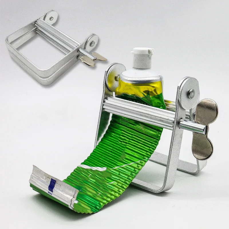 

2Pcs Manual Toothpaste Dispenser Tooth Paste Tube Squeezer Hair Color Dye Paint Rolling Metal Squeezing Tools