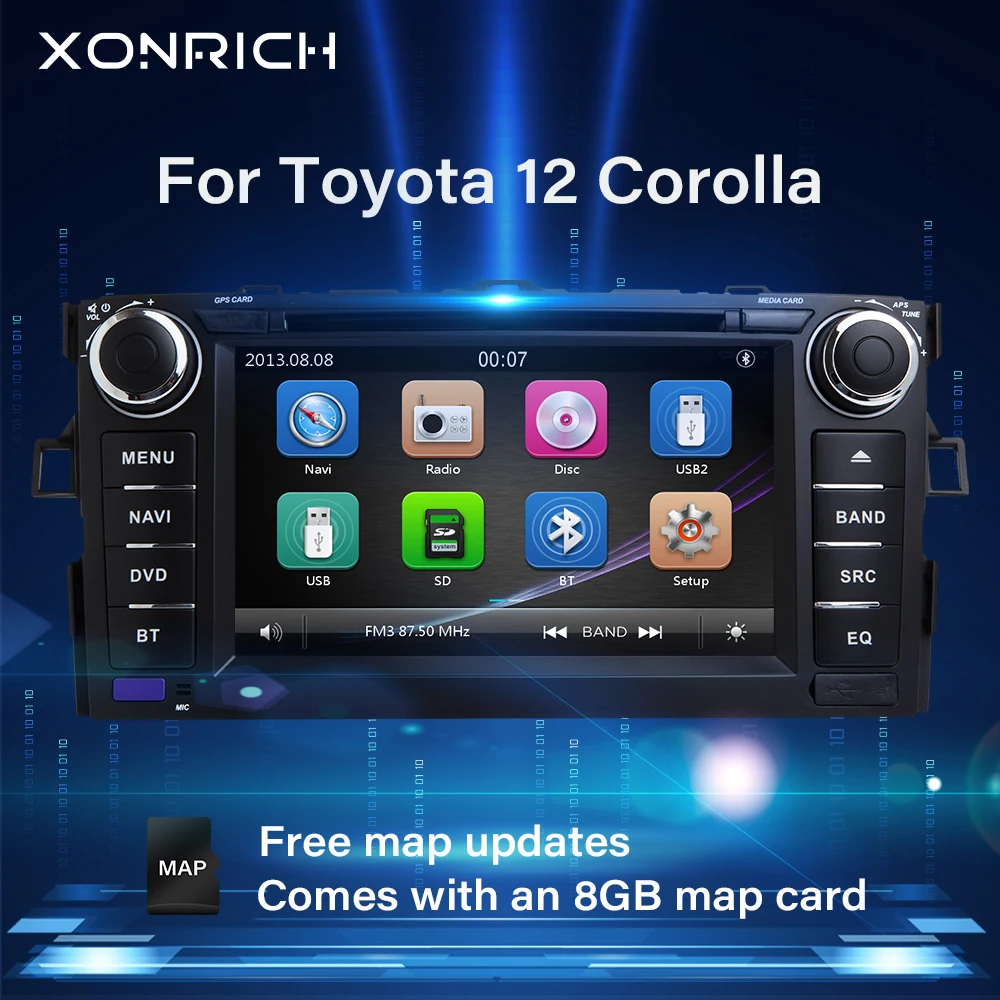 Авторадио 2 Din автомобильный DVD-плеер для Toyota AURIS Corolla Altis 2012 2013 мультимедийный CD GPS