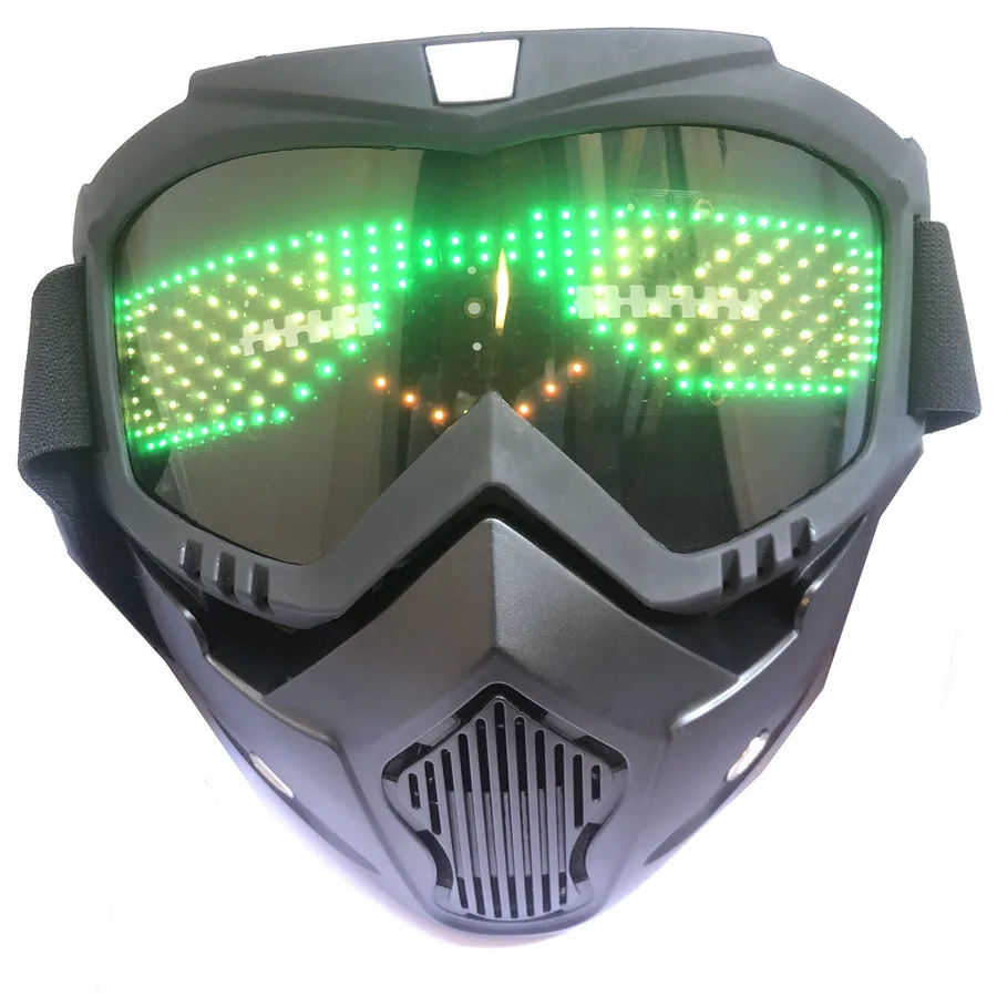 Rgb Led Light Up Mask Glasses Ski Goggles With App Bluetooth Programmable Costume Cosplay Party Matrix Display Board |