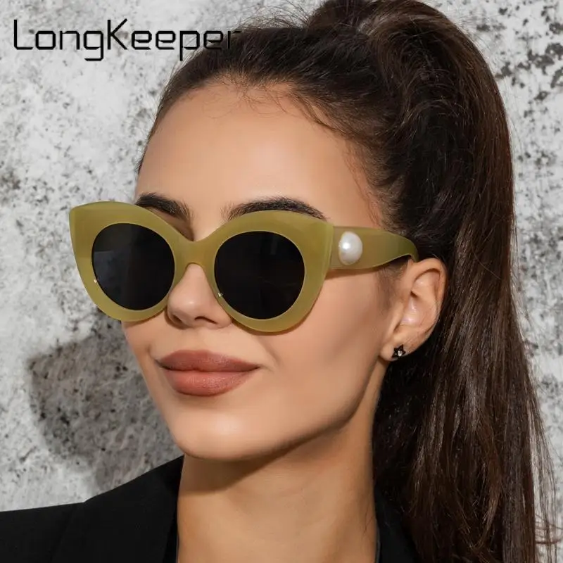 

Fashion Cat eye Sunglasses Pearl Leg Women Luxury Brand Designer Vintage Sun glasses Female Glasses For Women Gafas de sol uv400