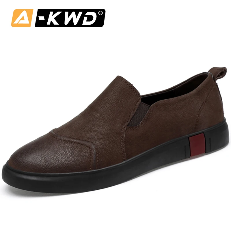 Слипоны повседневные мужские туфли кожаные Mocasin Hombre/простая кожаная обувь на