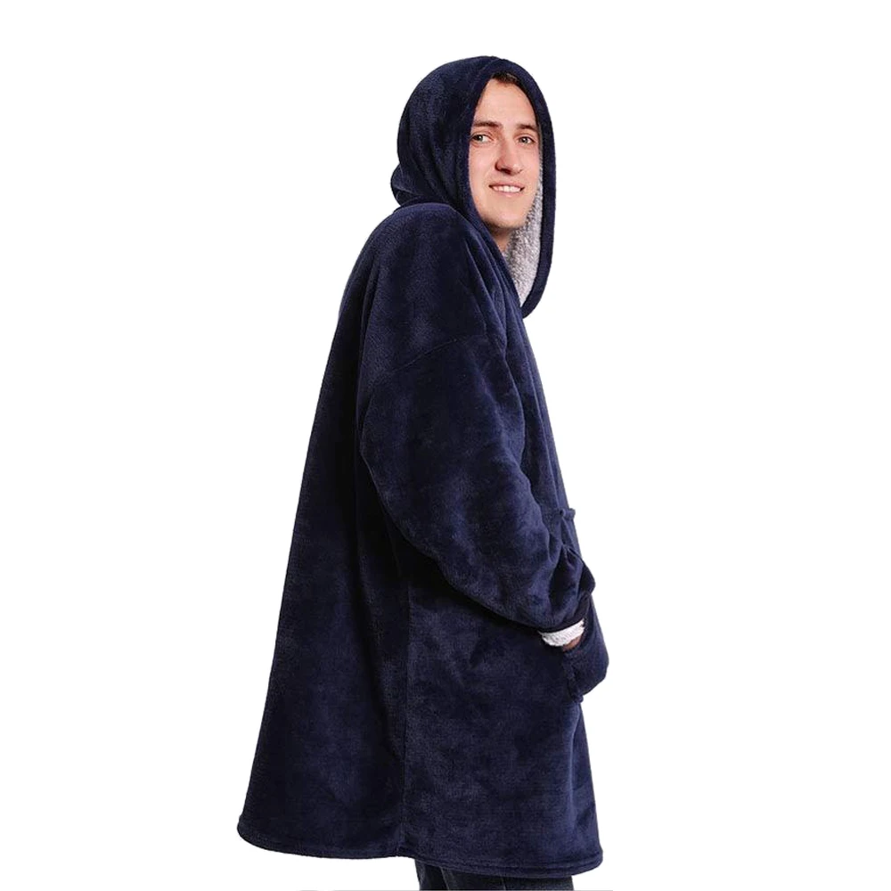 

Blanket With Sleeves Fleece Unisex Warm Flanne Sweatshirt Hoodie Blanket blankets and bedspreads fleece For Beds Travel Home