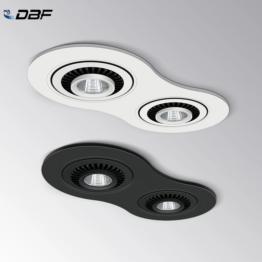 

[DBF]360 Angle Adjustable LED Recessed Downlight Dimmable 20W 24W Number 8 Ceiling Spot Light 3000K/4000K/6000K Bedroom Kitchen