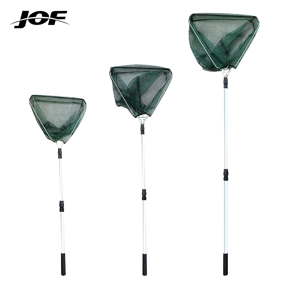 

JOF Aluminum Alloy 1.5M -2.1M Retractable Fishing Net Telescoping Foldable Landing Net Pole Folding Landing Net For Fly Fishing