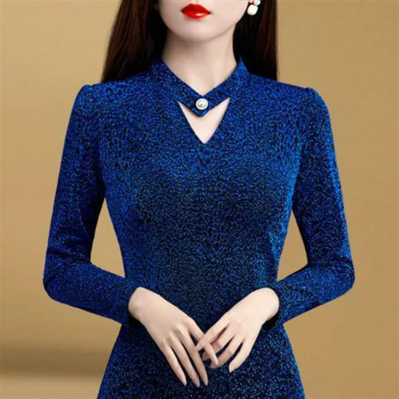 

2021 New Autumn Women T Shirt Elegant V Neck Long Sleeve Slim Casual Lady Fashion Soild Color Female Clothing Plus Size 4XL Y144