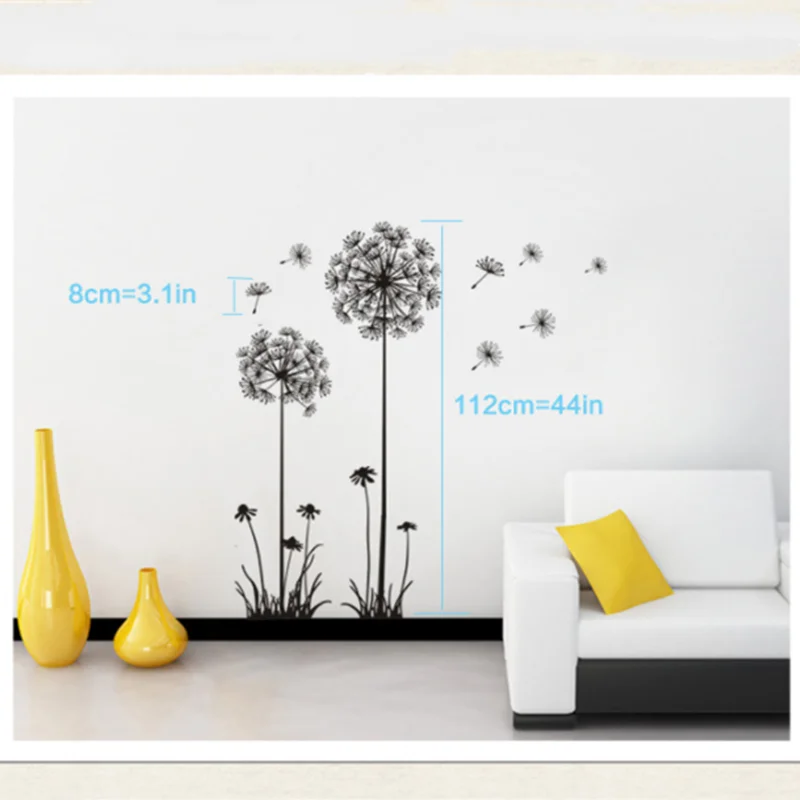 1 шт. 70*50 см креативный Декор Одуванчик цветок Съемная роспись в спальню Искусство