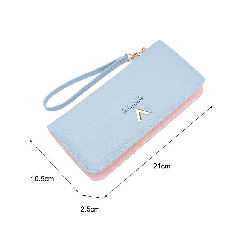 Новинка 2021 женские кошельки кожаные Женский Длинный кошелек на молнии женский
