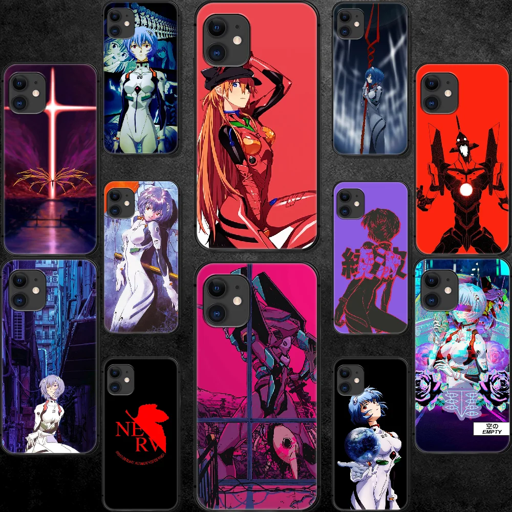 

EVA EVANGELION Anime Phone Case For Iphone 5 5S SE 2020 6 6S 7 8 Plus 11 12 Mini X XS XR Pro Max black Cell Trend Back Luxury