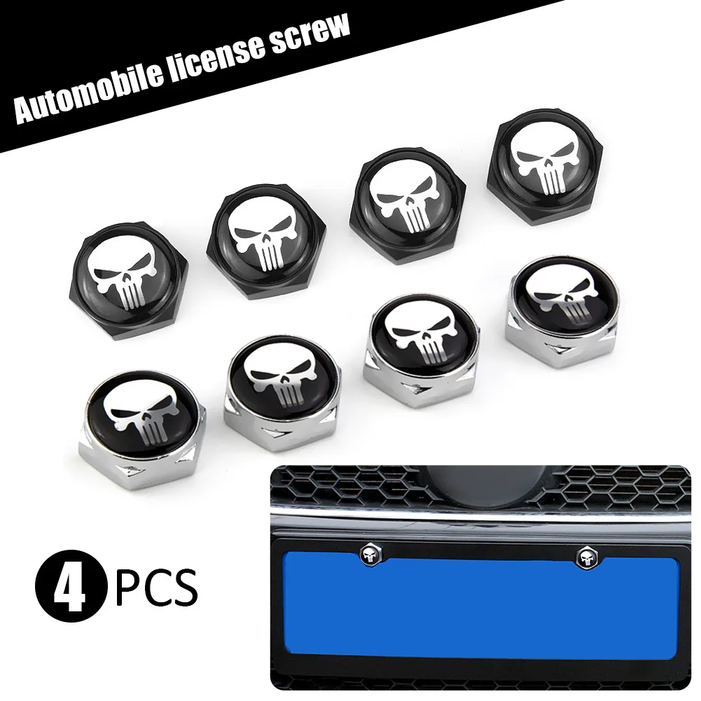 Auto Accessories License Plate Screws Modified Personality Screw Skull Fit | Автомобили и мотоциклы