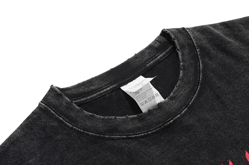 

Anime Pain Printed T Shirt Men Retro Washed 100% Cotton Tops Tees Harajuku Tshirt 2021 Streetwear Hip Hop Male T-shirts