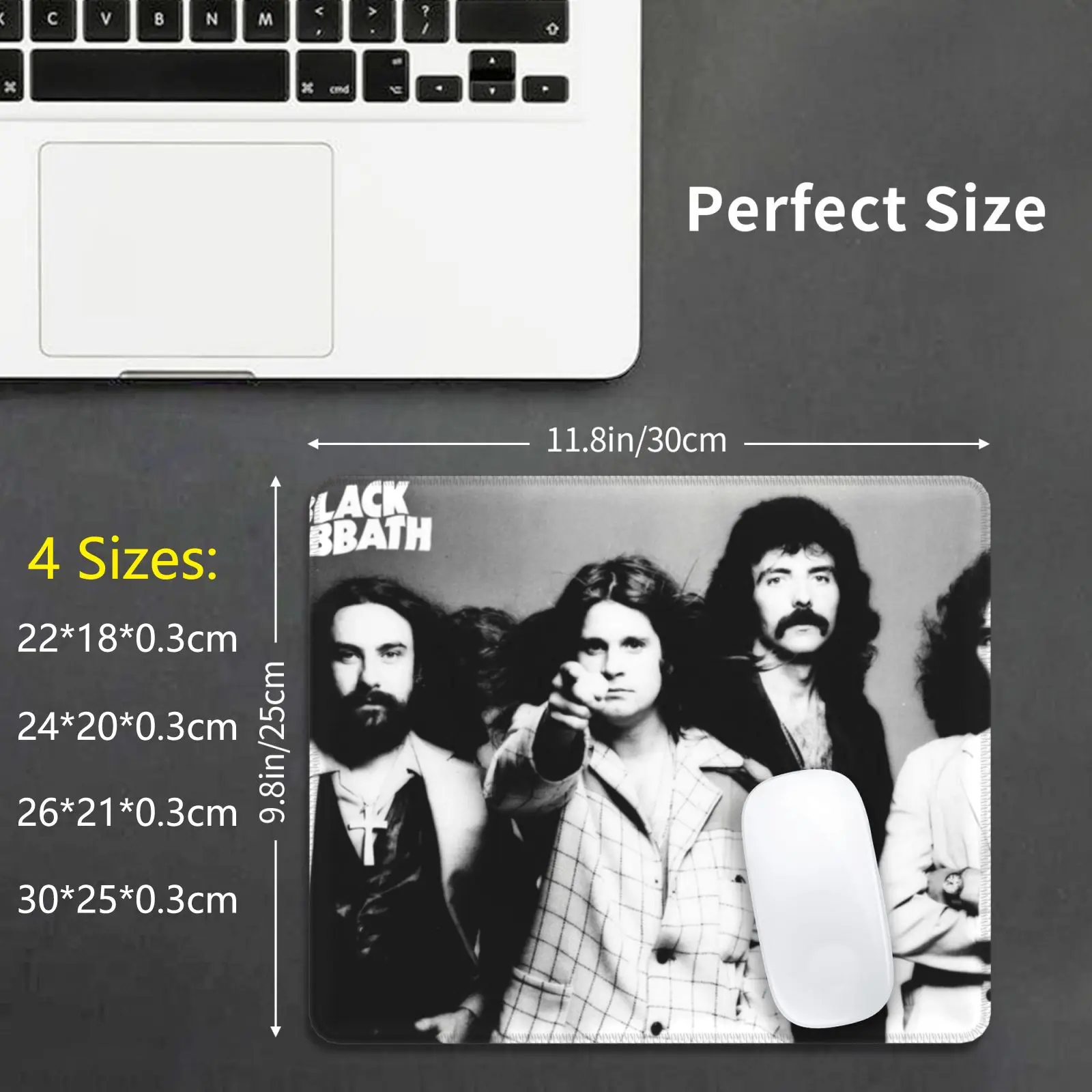 

Точечный черный коврик для мыши с рисунком «сделай сам», музыка, тяжелый металл, металлический сердечник 1970s