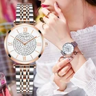 Дизайн в виде бриллианта для женщин модный бренд из розового золота часы с круглым циферблатом нержавеющая сталь Ремешок кварцевые наручные часы подарки Relogiosfeminino класса люкс